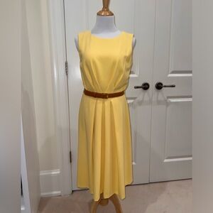 NWOT Tahari Belted Dress Yellow